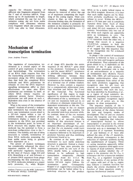 Mechanism of Transcription Termination