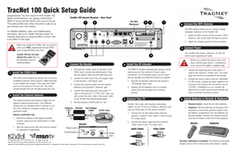 Tracnet 100 Quick Setup Guide