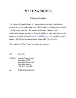 Meeting Notice