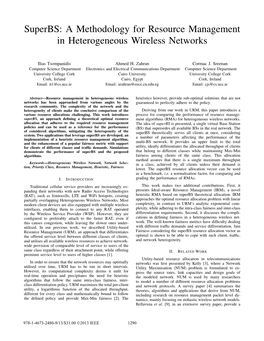 A Methodology for Resource Management in Heterogeneous Wireless Networks