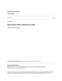 Daily Eastern News: February 03, 2020