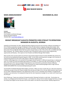 News Announcement November 26, 2014 Beasley