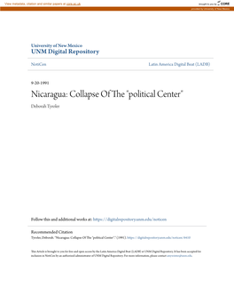 Nicaragua: Collapse of the "Political Center"." (1991)