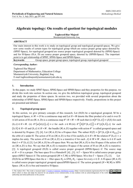 Algebraic Topology: on Results of Quotient for Topography Modules