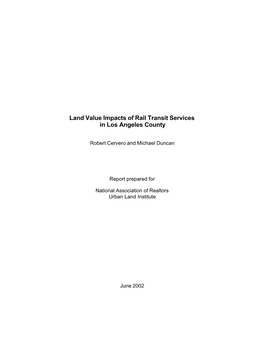 Land Value Impacts of Rail Transit Services in Los Angeles County