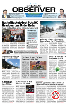 Roshni Racket: Govt Puts NC Headquarters Under Radar ‘House of Abdullahs in Jammu Built on Encroached Land’