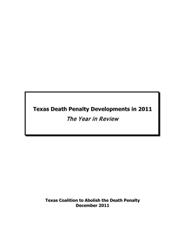 Texas Death Penalty Developments in 2007