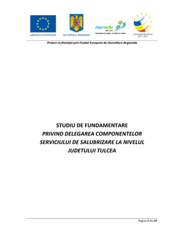 Studiu De Fundamentare Privind Delegarea Componentelor Serviciului De Salubrizare La Nivelul Judetului Tulcea