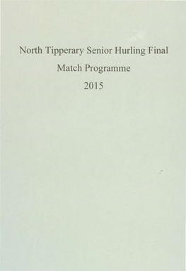 North Tipperary Senior Hurling Final Match Programme 2015