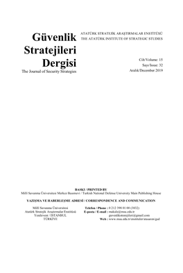 Güvenlik Stratejileri Dergisi the Journal of Security Strategies