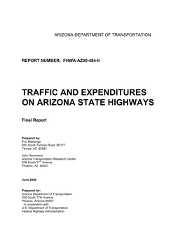 Traffic and Expenditures on Arizona State Highways