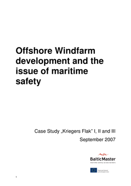 Offshore Windfarm Development and the Issue of Maritime Safety