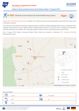 Nigeria Flash Report Displacement to Batsari IOM DTM Rapid Assessment Batsari LGA (Local Government Area) Katsina State | 2 August 2019