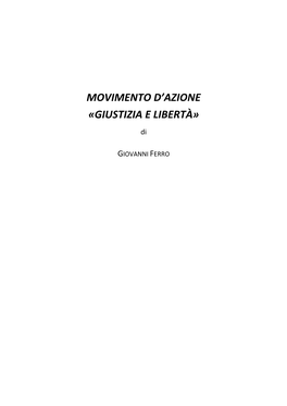 GIUSTIZIA E LIBERTÀ» Di