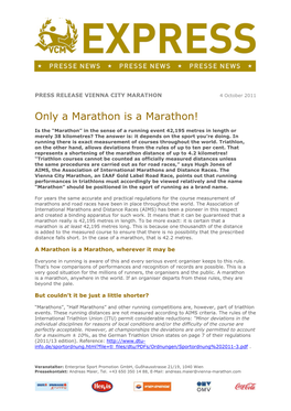 Vienna City Marathon Presse-Info