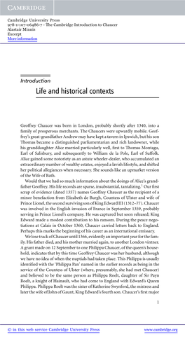 Life and Historical Contexts