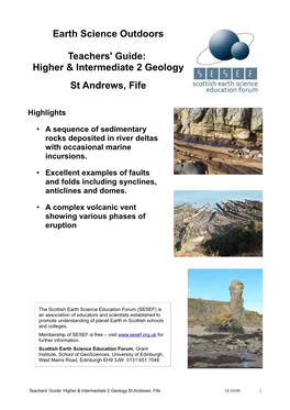 Higher & Intermediate 2 Geology St Andrews, Fife