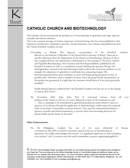 Church and Biotechnology