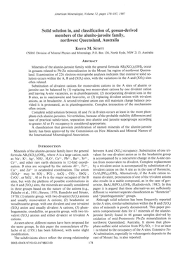 Solid Solution Ino and Classification Of' Gossan-Deriyed Members Of