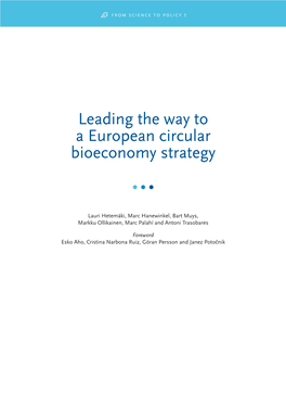 Leading the Way to a European Circular Bioeconomy Strategy