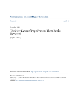 The New Dawn of Pope Francis: Three Books Reviewed Book Review