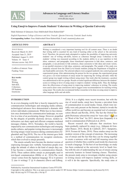 Using Emoji to Improve Female Students' Coherence in Writing at Qassim University