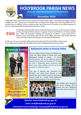 HOLYBROOK PARISH NEWS Serving the Communities of Fords Farm and Beansheaf Farm