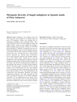Phylogenic Diversity of Fungal Endophytes in Spanish Stands of Pinus Halepensis