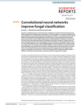 Convolutional Neural Networks Improve Fungal Classification