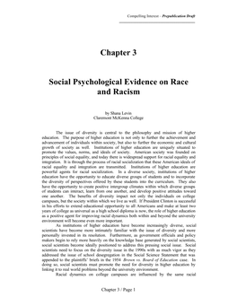 Chapter 3 Social Psychological Evidence on Race and Racism