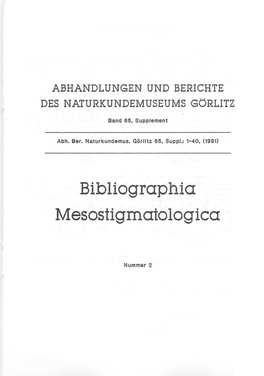 Bibliographia Mesostigmatologica