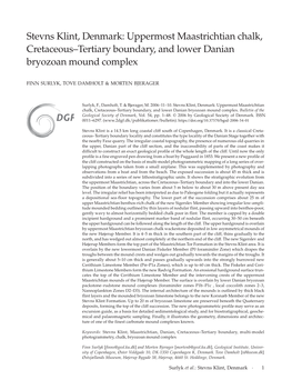 Stevns Klint, Denmark: Uppermost Maastrichtian Chalk, Cretaceous–Tertiary Boundary, and Lower Danian Bryozoan Mound Complex