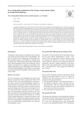 New Stratigraphic Subdivision of the Tertiary in the Sokolov Basin in Northwestern Bohemia