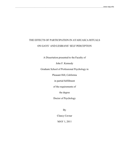 The Effects of Participation in Ayahuasca Rituals