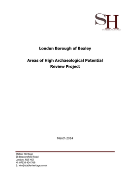 Areas of High Archaeological Potential Review Project