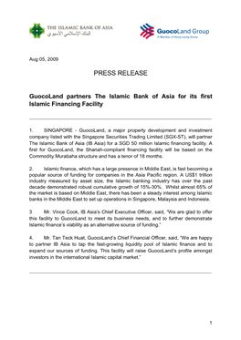 IB Asia -Guocoland Joint Press Release 5Aug09
