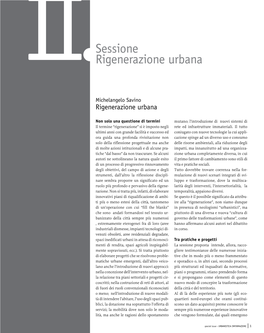 Sessione Rigenerazione Urbana