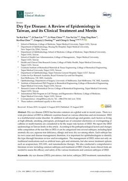 Dry Eye Disease: a Review of Epidemiology in Taiwan, and Its Clinical Treatment and Merits