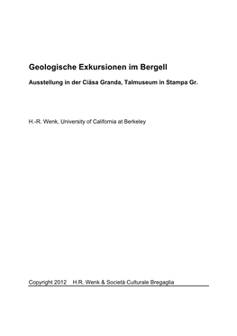 Geologische Exkursionen Im Bergell