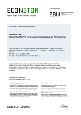 Spatial Patterns in Intermunicipal Danish Commuting