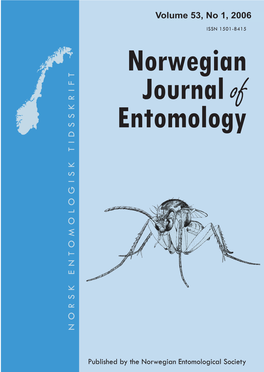 Norwegian Journal of Entomology NORSK ENTOMOLOGISK TIDSSKRIFT