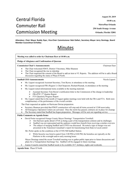 Central Florida Commuter Rail Commission Chair to Execute Such Letters, Acknowledgements, and Documents As Necessary to Facilitate Items 1 and 2 As Presented Today