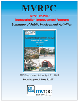 SFY2012-2015 Transportation Improvement Program Summary of Public Involvement Activities