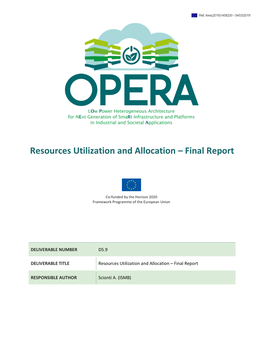Resources Utilization and Allocation – Final Report