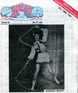 Circus Report, July 27, 1981, Vol. 10, No. 30