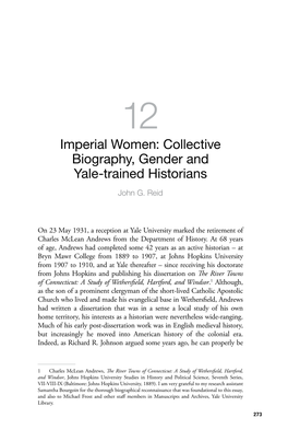 Collective Biography, Gender and Yale-Trained Historians