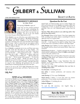 June 2009 Newsletter Society of Austin