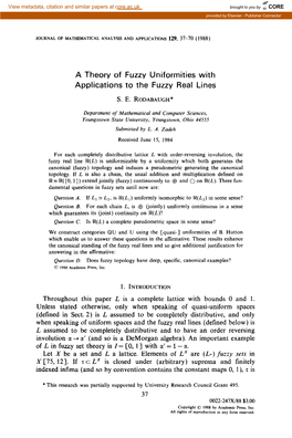 A Theory of Fuzzy Uniformities with Applications to the Fuzzy Real Lines