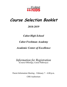 Course Selection Booklet