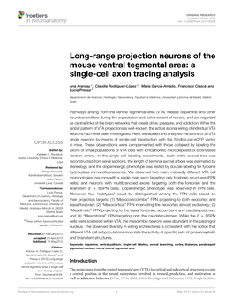 Long-Range Projection Neurons of the Mouse Ventral Tegmental Area: a Single-Cell Axon Tracing Analysis